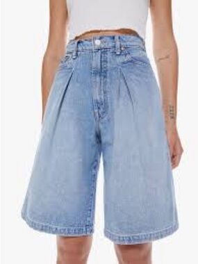 MOTHER pleated Bermuda Jean shorts